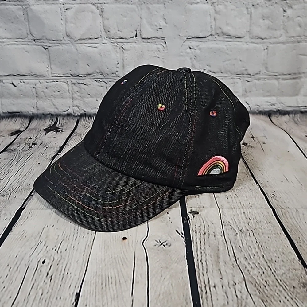 💙 Black denim rainbow hat